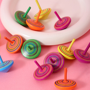 Wooden <b>Rainbow</b> Spinning <b>Top</b> For Kids Stress Relief Toy 4-6 Years Old Unisex Gift - Product Image 2