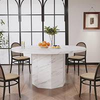 Ensemble de table à manger de luxe, table ronde en chêne, 4 chaises avec sièges rembourrés, style scandinave, fournisseur de meubles pour restaurants, hôtels et commerces