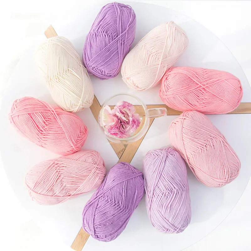 Yarncrafts Coloré 4 Plis Coton Lavable Tube Acrylique Mélange Tricot Crochet Fil Pour Les Projets À La Maison