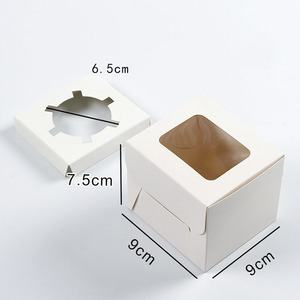 Wholesale custom single cup cake box 1 2 4 6 12 hole cupcake box with window (including inner tray)