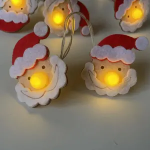 New Christmas Decoration LED String Light With Felt Santa Kids Lovely Indoor Warm White