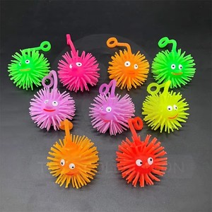 Juguete Sensorial Antiestrés de Goma Suave TPR con Forma de Erizo Luminoso y Bola Brillante para Apretar - Product Image 1