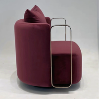 Chaise de luxe nordique pivotante en tissu de velours salon hôtel villa meubles de loisirs en bois massif