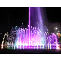 Fuente Moderna de Acero Inoxidable con Diseño de Gloría de la Mañana, Decorativa para Jardín Exterior con Luces de Control Inteligente