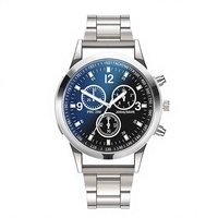 Montre à quartz pour homme, bracelet en acier inoxydable, verre anti-lumière bleue coloré, trois aiguilles, écologique, vente directe usine, cadeau idéal