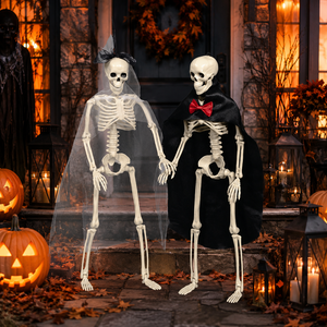 Pafu Decoración para Fiestas <span class=keywords><strong>de</strong></span> Casa Embrujada, Esqueleto <span class=keywords><strong>de</strong></span> Pareja <span class=keywords><strong>de</strong></span> <span class=keywords><strong>Halloween</strong></span> Articulado <span class=keywords><strong>de</strong></span> 15.7 Pulgadas, Esqueleto Realista <span class=keywords><strong>de</strong></span> <span class=keywords><strong>Novios</strong></span> <span class=keywords><strong>de</strong></span> <span class=keywords><strong>Halloween</strong></span> - Product Image 1