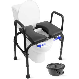 KMINA K30029 Siège de toilette surélevé, chaise de toilette avec siège réglable (3 en 1) pour adultes, noir - Product Image 5