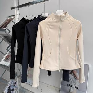 Veste de sport pour femme automne-hiver 2026, col chaud en velours, course à pied, cyclisme, fitness, polaire, yoga - Product Image 6