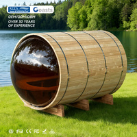 Kiefernholz-Fasssauna für 2-4 Personen Wellness-Entspannung Holzkabine Dampf-Spa Nutzung Traditionelle Außensauna