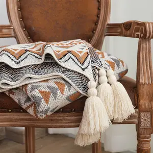 Navajo-mantas Bohemias de punto personalizadas para adultos, mantas de seguridad de algodón cálidas de lujo, gran oferta