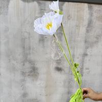 Fleurs de pavot artificielles en soie réalistes de haute qualité, 2 tiges, faites à la main, vente en gros pour mariage, Pâques, fête, photographie à domicile
