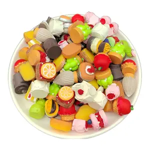 Hot Selling Miniature Dollhouse Food Flatback Resin Cabochons Sweet Dessert Cream Cakes Mini Food Toys DIY Resin Craft Decor