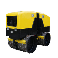 Rouleau compresseur vibrant à double tambour de 1,6 tonne pour asphalte, télécommandé, 24 CV, avec moteur diesel