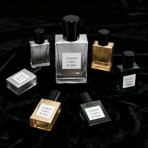 Botella de Perfume de Vidrio de Cristal Vacía, Recargable, de Lujo, Forma Cuadrada, 30ml 50ml 100ml - Product Image 6