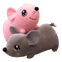 Adorable Peluche Souris Grise aux Grands Yeux de 30 cm - Coussin Cuddly Marque U-tron pour Enfants, Idéal pour la Sieste, la Décoration et les Cadeaux