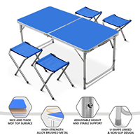 Table pliante portable et légère de haute qualité Table de camping en plein air avec 4 chaises