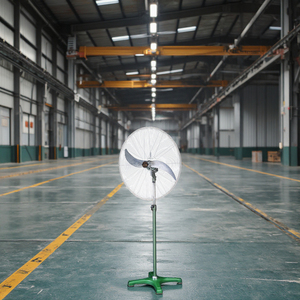 20-Inch Economical <b>Silver</b> Mesh Industrial Floor <b>Fan</b> Green Cross Bottom 2 Aluminum Leaves Pedestal for Outdoor Use Industrial <b>Fan</b> - Product Image 3