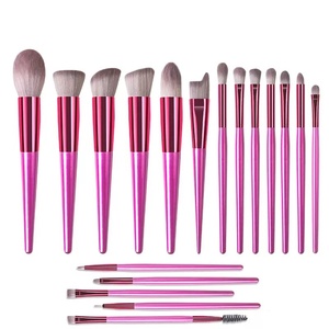 Ensemble de pinceaux de maquillage pour les <span class=keywords><strong>yeux</strong></span> et le visage en gros, étiquette privée, noir, haute qualité, végan, 18 pièces - Product Image 1