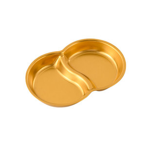 Korean Style Stainless Steel Condiment Dish Sus304 Three Compartment Dipping Tray For <b>BBQ</b> Snack Serving - Product Image 5