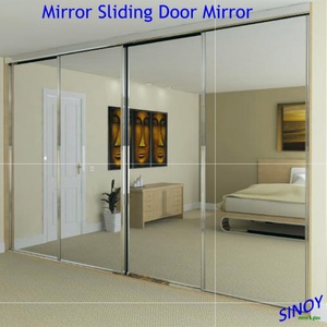 Qingdao Factory 3mm to 6mm Thick Vinyl Backed Safety <b>Mirror</b> Glass for Sliding Door <b>Mirror</b>, Cabinet, Wardrobe Applications - Product Image 3