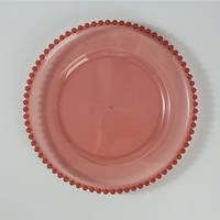 Assiettes rondes élégantes et luxueuses en plastique écologique avec perles dorées pour mariages et événements festifs, personnalisables