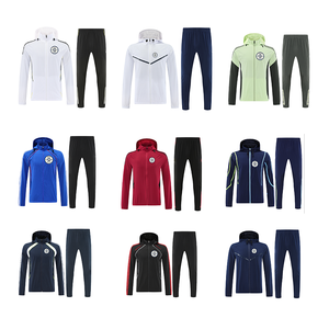 Tute <span class=keywords><strong>da</strong></span> <span class=keywords><strong>Calcio</strong></span> con Cappuccio e Zip Integrale, Qualità Thailandese, <span class=keywords><strong>Blu</strong></span> Napoli, per Uomo - Product Image 5