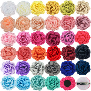 Accessori decorativi per capelli e cappelli da 9cm in <span class=keywords><strong>raso</strong></span> con bordo bruciato rosa con <span class=keywords><strong>fiori</strong></span> e piante - Product Image 1