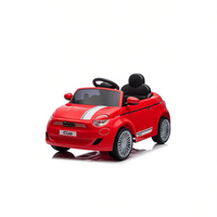 MAZZEO GIOCATTOLI Coche de Juguete Fiat 500 Rojo con Batería de 12V, Control Remoto, Motor de 30W para Niños de 3 a 6 Años, Plástico, Unisex