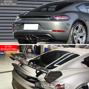 Aileron arrière en fibre de carbone 718 2016-2024, état neuf, style carbone humide, mise à niveau pour 718 Boxster Cayman RS - Product Image 2