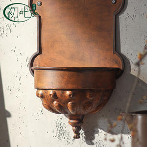 Maceta de pared de hierro bronce, forma redonda A3206, para decoración de jardín interior y exterior - Product Image 4