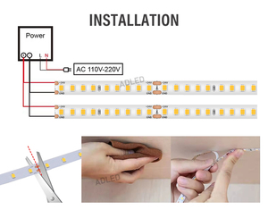 Hot bán độ sáng cao SMD2835 LED Đèn nền dải 24V 144led màu duy nhất cuttable mờ đá cẩm thạch Countertop RoHS ETL - Product Image 4