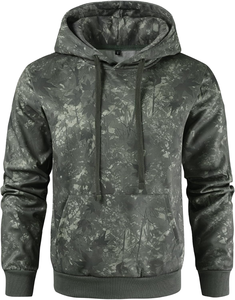 Sweat à capuche personnalisé 100 % coton imprimé camouflage pour homme, coupe oversize, coupe-vent, épais et luxueux - Product Image 2