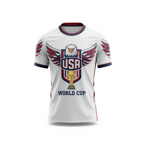 Maglietta bianca da tifoso di calcio, unisex, girocollo, manica corta, top da tifoso di calcio internazionale - Product Image 2