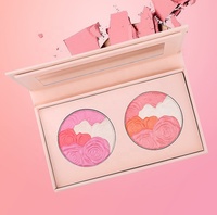 Fraise Rose Doux Orange Pétale Blush Maquillage Délicat Haute Pigmenté Blush Palette Deux Couleurs Poudre Cuite Blush