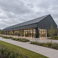 Bâtiment commercial moderne en structure métallique, isolé thermiquement, durable, pour atelier et entrepôt de vente en gros