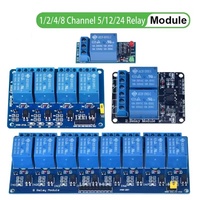 Module de relais 1, 2, 4, 6, 8 canaux DC 5V 12V 24V avec optocoupleur / déclenchement par niveau haut et bas pour Arduino Raspberry