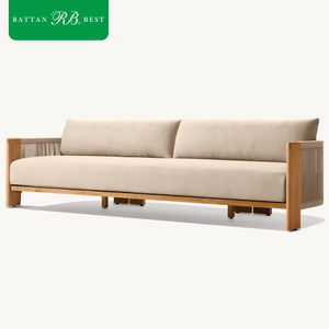 Divano da Esterno <span class=keywords><strong>in</strong></span> <span class=keywords><strong>Legno</strong></span> Teak Moderno Resistente alle Intemperie <span class=keywords><strong>per</strong></span> Villa di Lusso, Cortile, Giardino e Terrazza - Product Image 4
