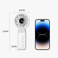 Nouveau ventilateur portable JisuLife à turbine, Life7, autonomie ultra longue de 5000 mAh, réglage à cinq vitesses, ventilateur portable