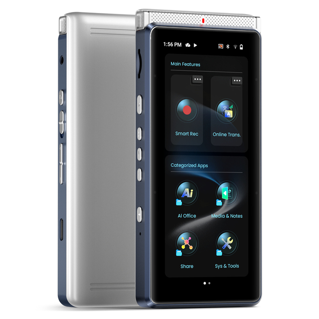 R2 AI Interview Recorder 4 Inch 4+64GB Android 12 WiFi Offline Transcription Translation Device Cloud Storage WAV 2TB Support