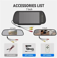 Monitor de Pantalla LCD para Coche con Espejo Retrovisor TFT de 7 Pulgadas de Alta Calidad con CarPlay, Asistencia de Marcha Atrás, 1 Año de Garantía, Ajuste Universal