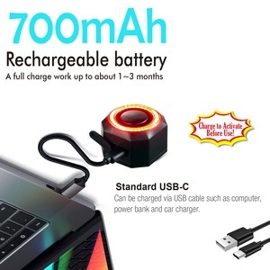 Nuit avertissement automatique vélo LED feu arrière Flash IP65 batterie Rechargeable antivol montage arrière vélo frein détection vélo alarme - Product Image 3