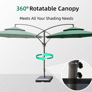 Ombrellone Commerciale Moderno a Sbalzo con Doppia Ventilazione Superiore, Telo Impermeabile in Poliestere Spalmato PU, Struttura in Ferro per Caffè, Hotel, Esterni - Product Image 5