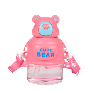 Cute Bear Water Bottle 500Ml With Straw Portable Sports Bottle For Outdoor Use - Product Image 5