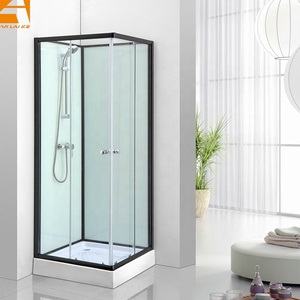 Cabine de <span class=keywords><strong>douche</strong></span> complète en verre à prix abordable avec cadre noir KF-314, porte coulissante, 4 côtés entièrement fermés, avec receveur - Product Image 1