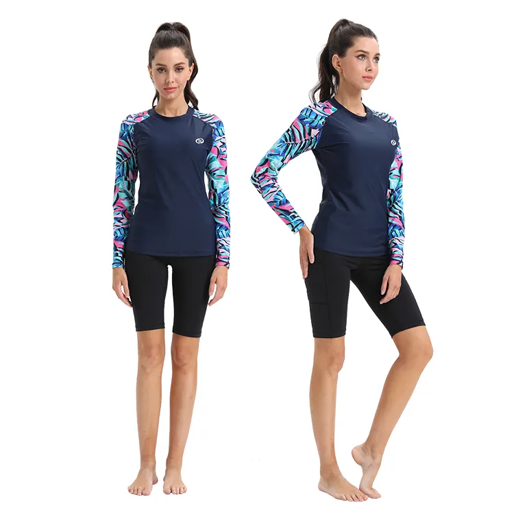 Rashguard camicia da nuoto Plus Size Rash Guard camicia traspirante con protezione solare Upf 50 maniche lunghe per le donne