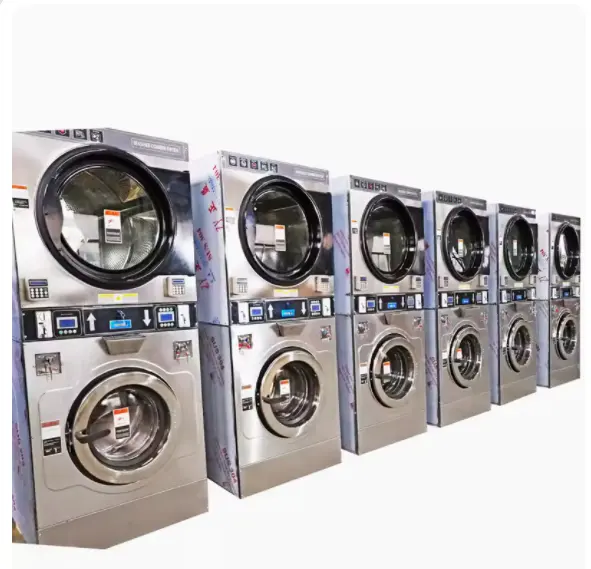 वाणिज्यिक 25 किलो सिक्का चालित ड्राई वॉशिंग मशीन, लॉन्ड्रॉमैट के लिए लॉन्ड्री रूम में उपयोग के लिए 12 किलो क्षमता वाली इलेक्ट्रिक ईंधन ड्रायर