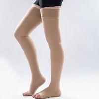 Bas de contention médicaux à compression graduée 20-30 mmHg, à bout fermé, anti-varices, cuissardes, avec bande en silicone