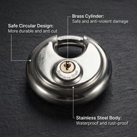 Cadenas de bonne qualité, étanche, à clé identique ou différente, 60 mm, en acier inoxydable, forme ronde, cadenas à disque