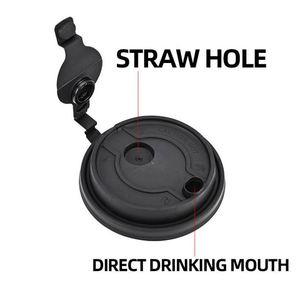 Couvercle jetable en plastique PP de 90 mm de qualité alimentaire, à ouverture facile, multifonctionnel, moulé par injection, pour bouchon de bouteille de café chaud - Product Image 2