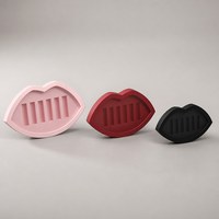 Boîte cadeau biodégradable faite à la main en forme de lèvres pour gloss, avec fenêtre transparente, insert en papier personnalisé, fournisseur en gros OEM ODM
